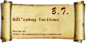Böcskey Tacitusz névjegykártya